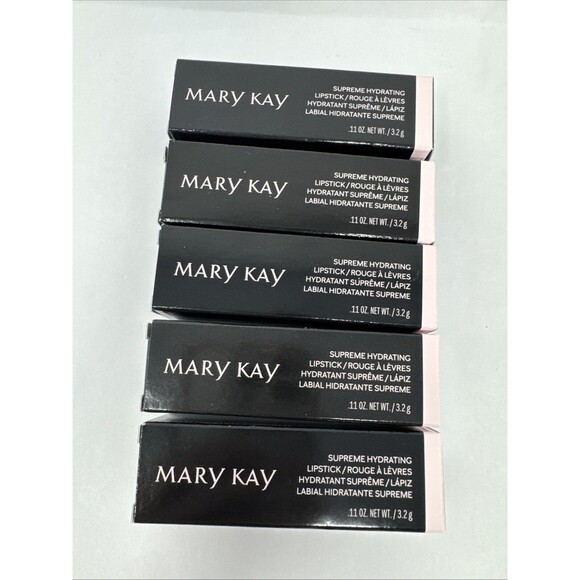 Lot 5 NEW Mary Kay Supreme Hydrating Lipsticks Poetic Festive Pink Fuchsia Red